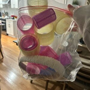 Colorful Hair Rollers and Headband Set